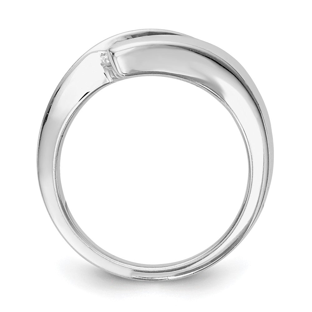 14K Weißgold Verlobungsring mit 3 natürlichen Diamanten