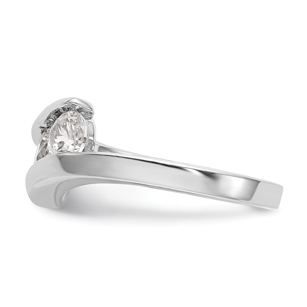 14K Weißgold Verlobungsring mit 3 natürlichen Diamanten