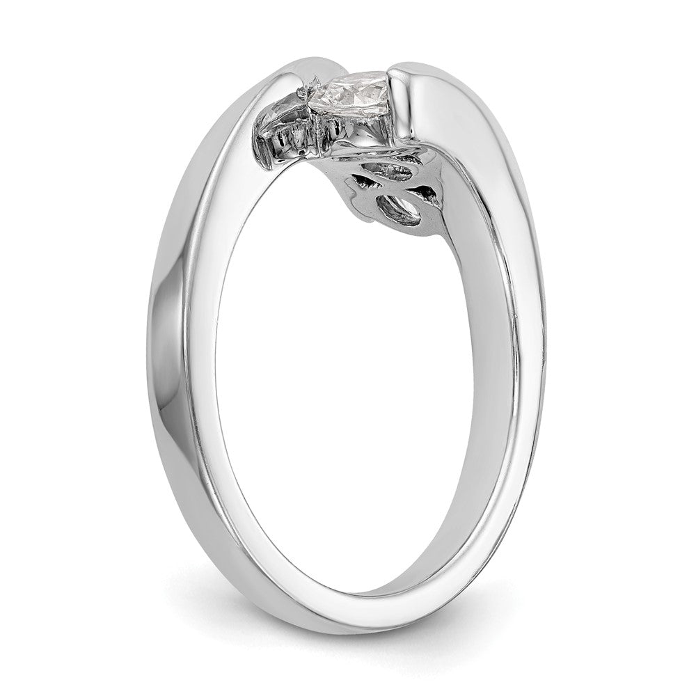 14K Weißgold Verlobungsring mit 3 natürlichen Diamanten