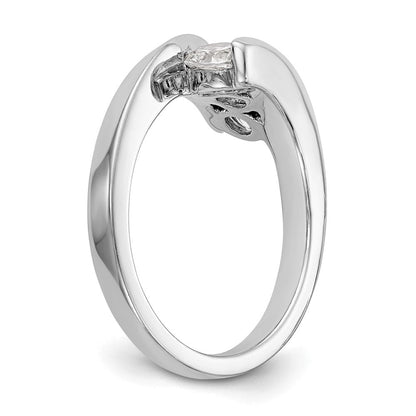 14K Weißgold Verlobungsring mit 3 natürlichen Diamanten