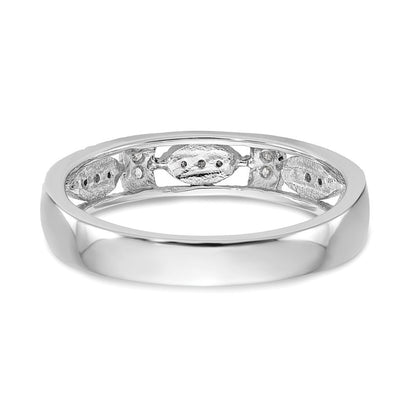 14K Weißgold Ehering mit natürlichen Diamanten
