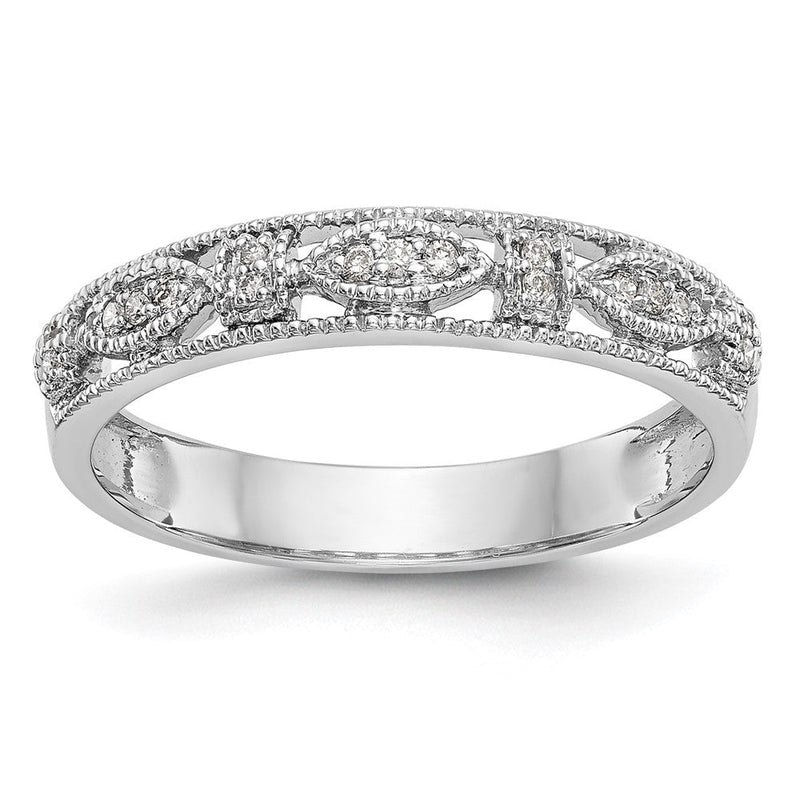 14K Weißgold Ehering mit natürlichen Diamanten