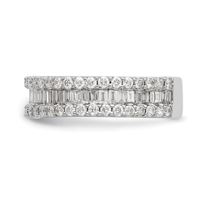 14K Weißgold Ring mit echten Diamanten