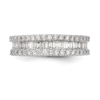 14K Weißgold Ring mit echten Diamanten