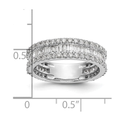14K Weißgold Ring mit echten Diamanten