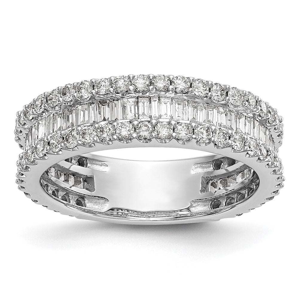 14K Weißgold Ring mit echten Diamanten