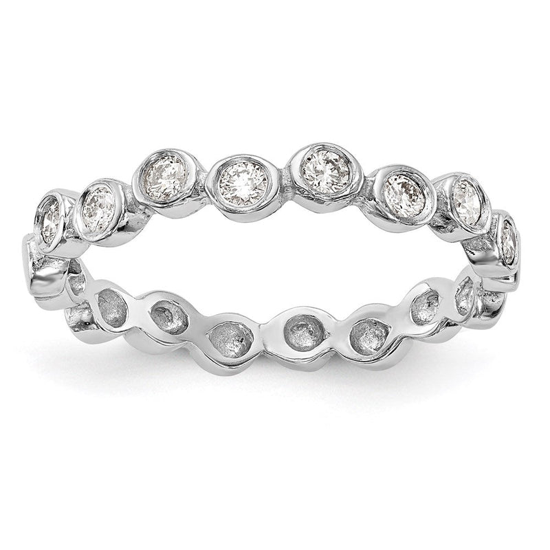 14K Weißgold Ehering mit natürlichen Diamanten 0,24 ct. Gesamtgewicht