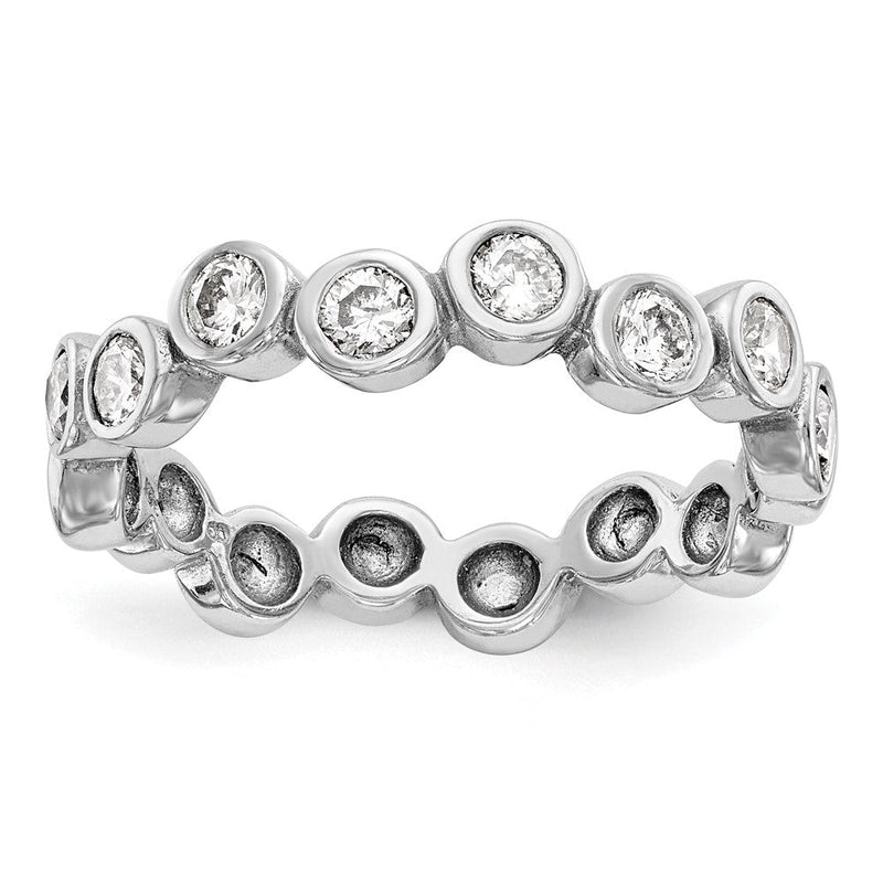 14K Weißgold Ehering mit natürlichen Diamanten 0,56 ct