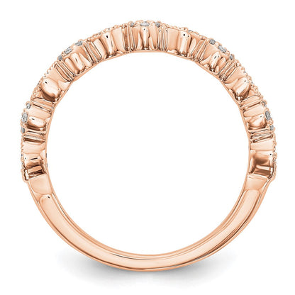 14K Roségold Ehering mit echten Diamanten