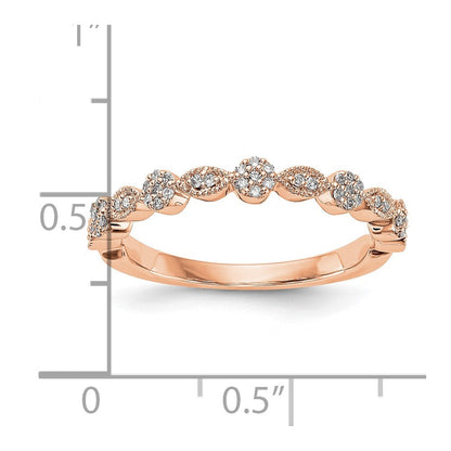 14K Roségold Ehering mit echten Diamanten