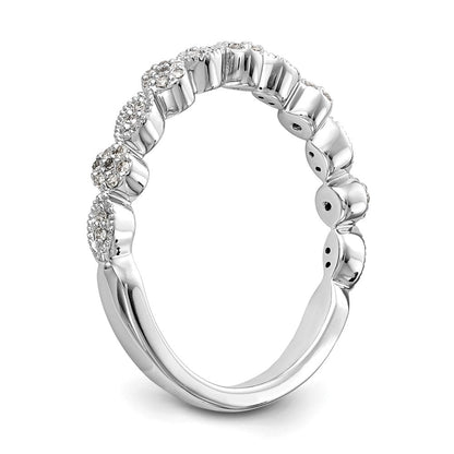 14K Weißgold Ehering mit natürlichen Diamanten