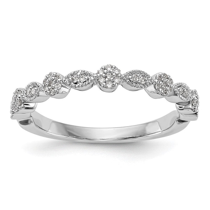 14K Weißgold Ehering mit natürlichen Diamanten