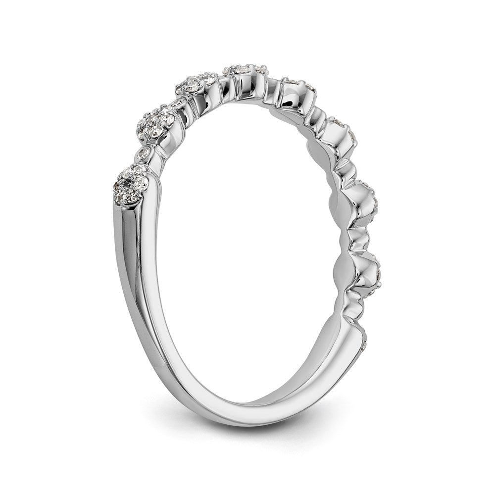 14K Weißgold Ehering mit natürlichen Diamanten