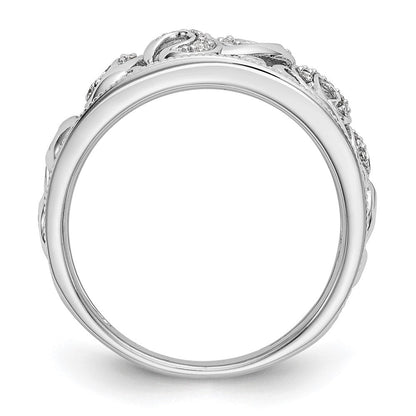 14K Weißgold Ring mit echten Diamanten