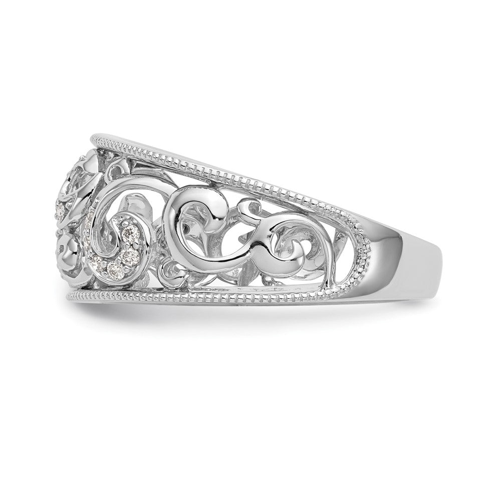 14K Weißgold Ring mit echten Diamanten
