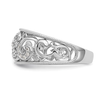14K Weißgold Ring mit echten Diamanten