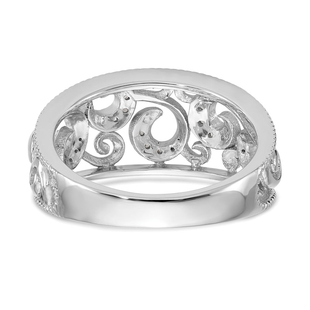 14K Weißgold Ring mit echten Diamanten
