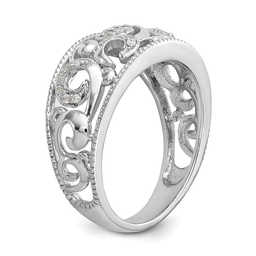 14K Weißgold Ring mit echten Diamanten