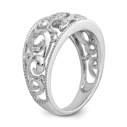 14K Weißgold Ring mit echten Diamanten