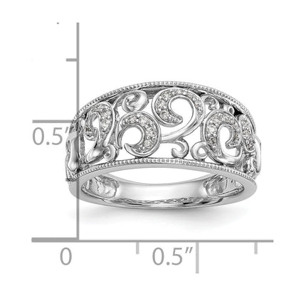 14K Weißgold Ring mit echten Diamanten