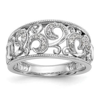 14K Weißgold Ring mit echten Diamanten