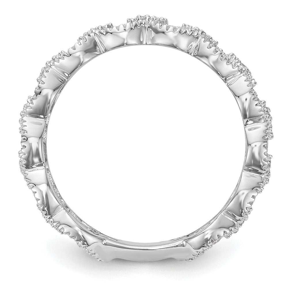 14K Weißgold Ring mit 0,5 ct. Labor-gezüchteten Diamanten VS/SI+ G+, Glieder-Design