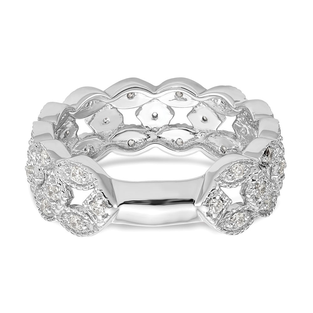 14K Weißgold Ring mit 0,5 ct. Labor-gezüchteten Diamanten VS/SI+ G+, Glieder-Design