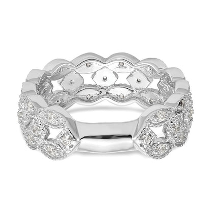 14K Weißgold Ring mit 0,5 ct. Labor-gezüchteten Diamanten VS/SI+ G+, Glieder-Design