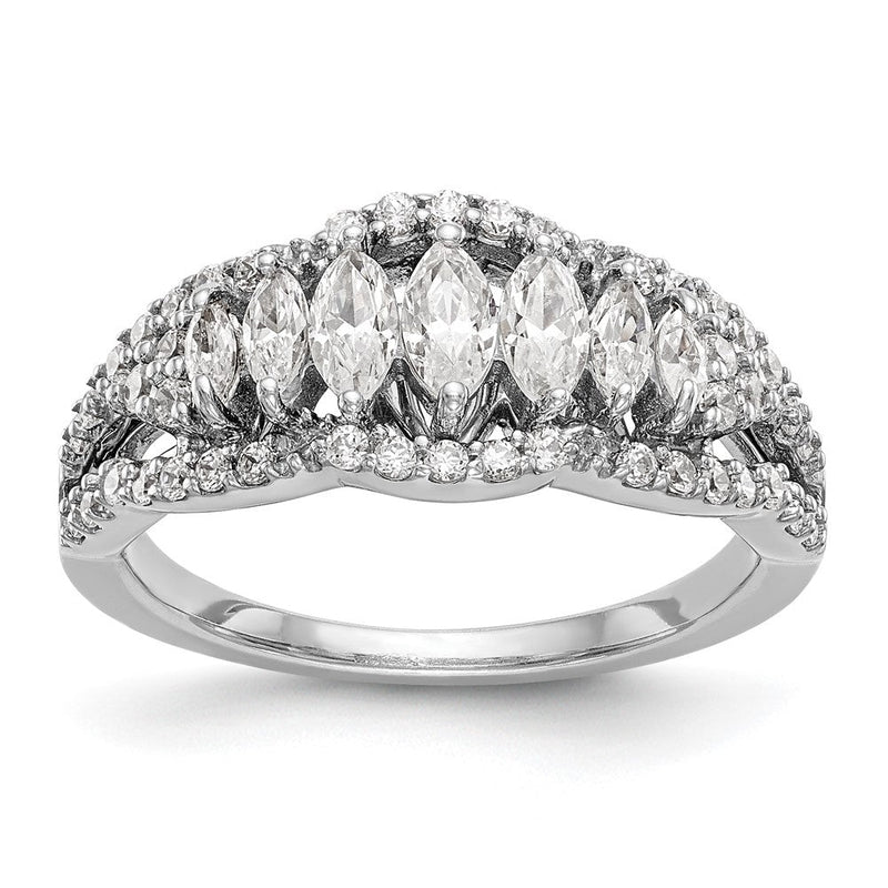 14K Weißgold Ehering mit natürlichen Diamanten