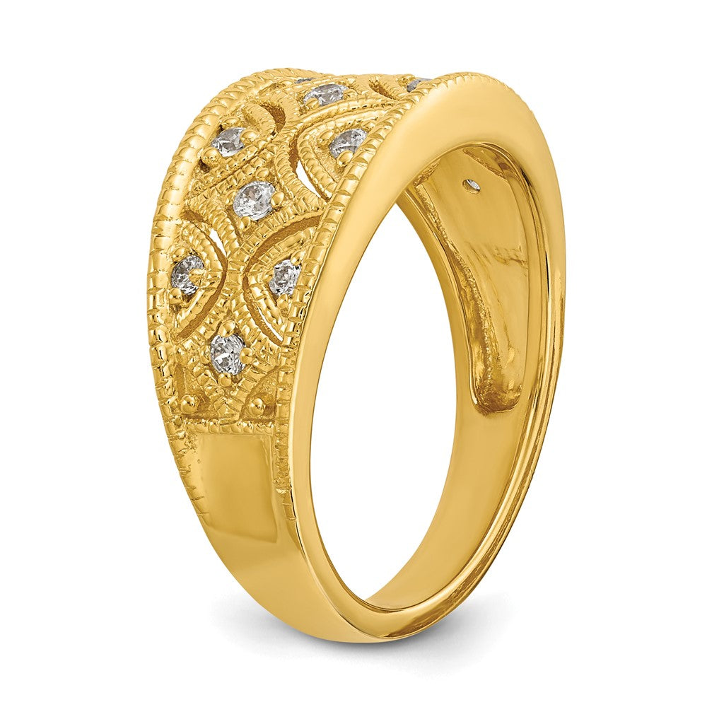 14K Gelbgold Ehering mit natürlichen Diamanten