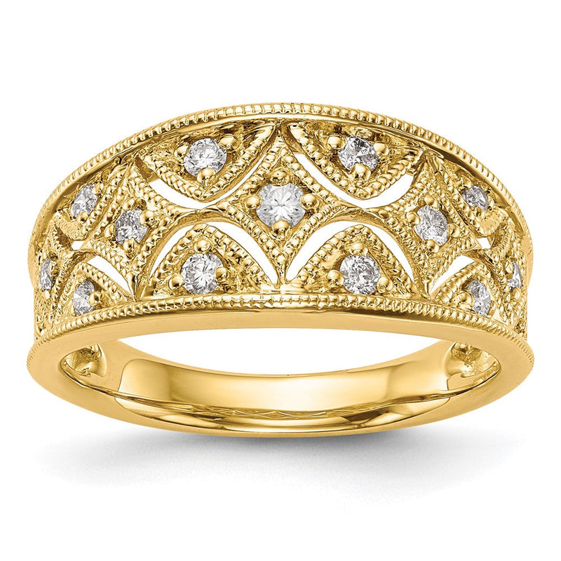 14K Gelbgold Ehering mit natürlichen Diamanten