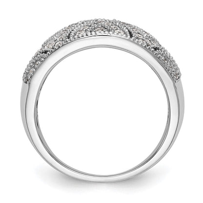 14K Weißgold Ehering mit natürlichen Diamanten, 0,526 ct Gesamtgewicht