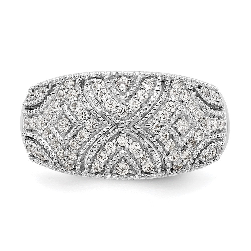 14K Weißgold Ehering mit natürlichen Diamanten, 0,526 ct Gesamtgewicht