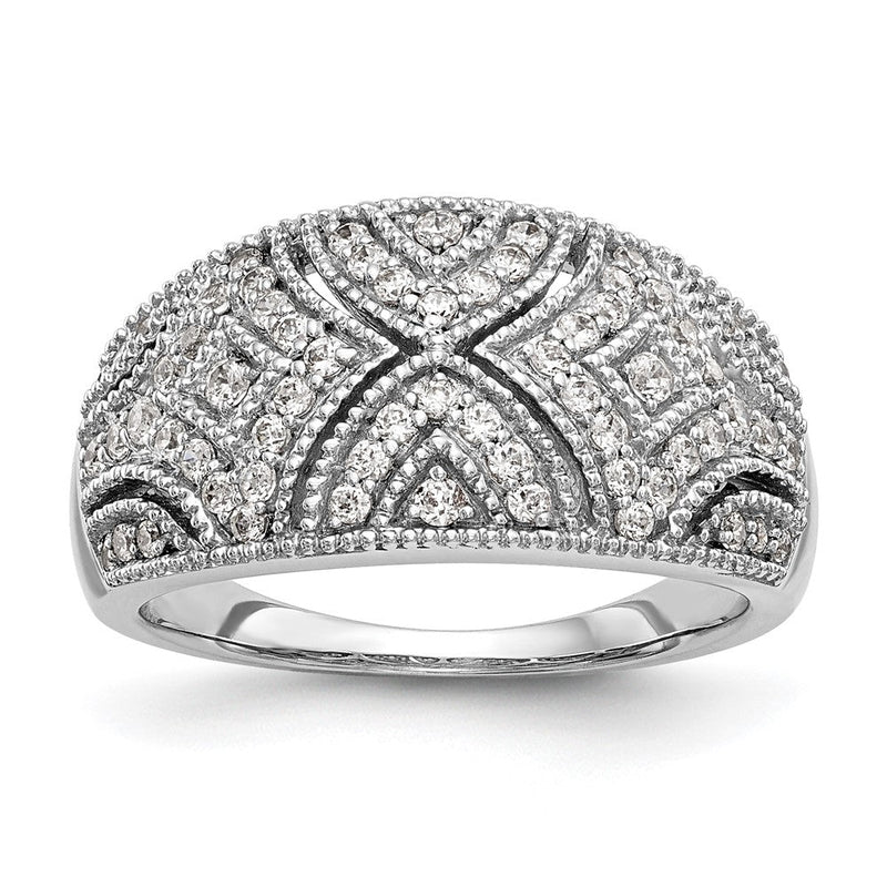 14K Weißgold Ehering mit natürlichen Diamanten, 0,526 ct Gesamtgewicht