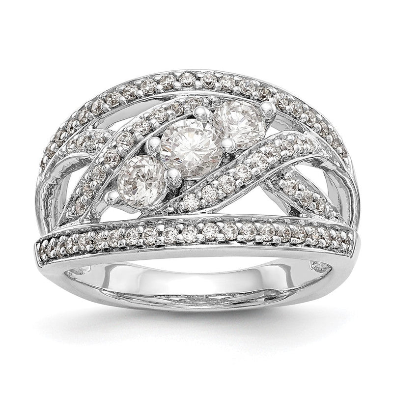 14K Weißgold Ehering mit natürlichen Diamanten