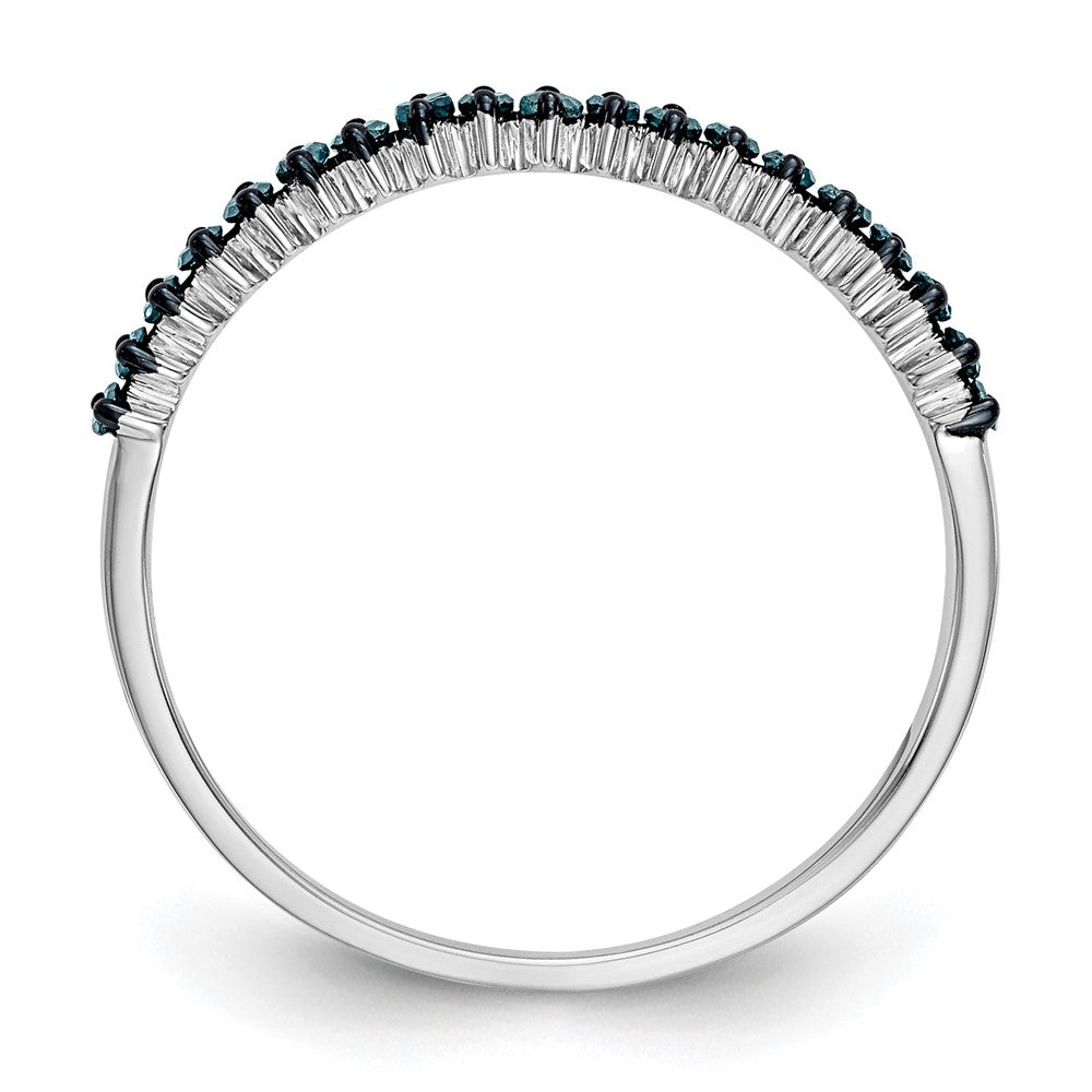 10K Weißgold Blau Diamant Ring