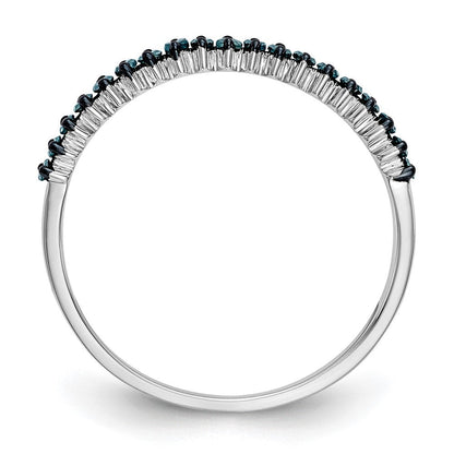 14K Weißgold Blau Diamant Ring
