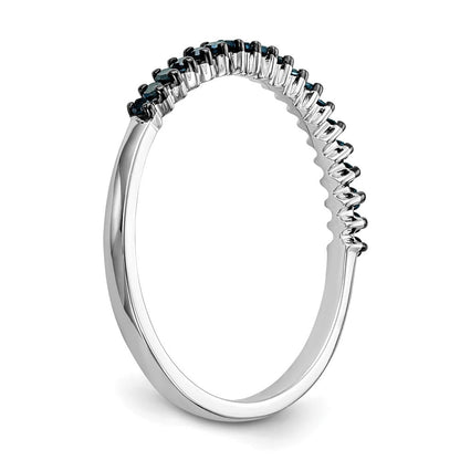 14K Weißgold Blau Diamant Ring