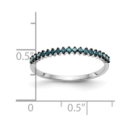 10K Weißgold Blau Diamant Ring