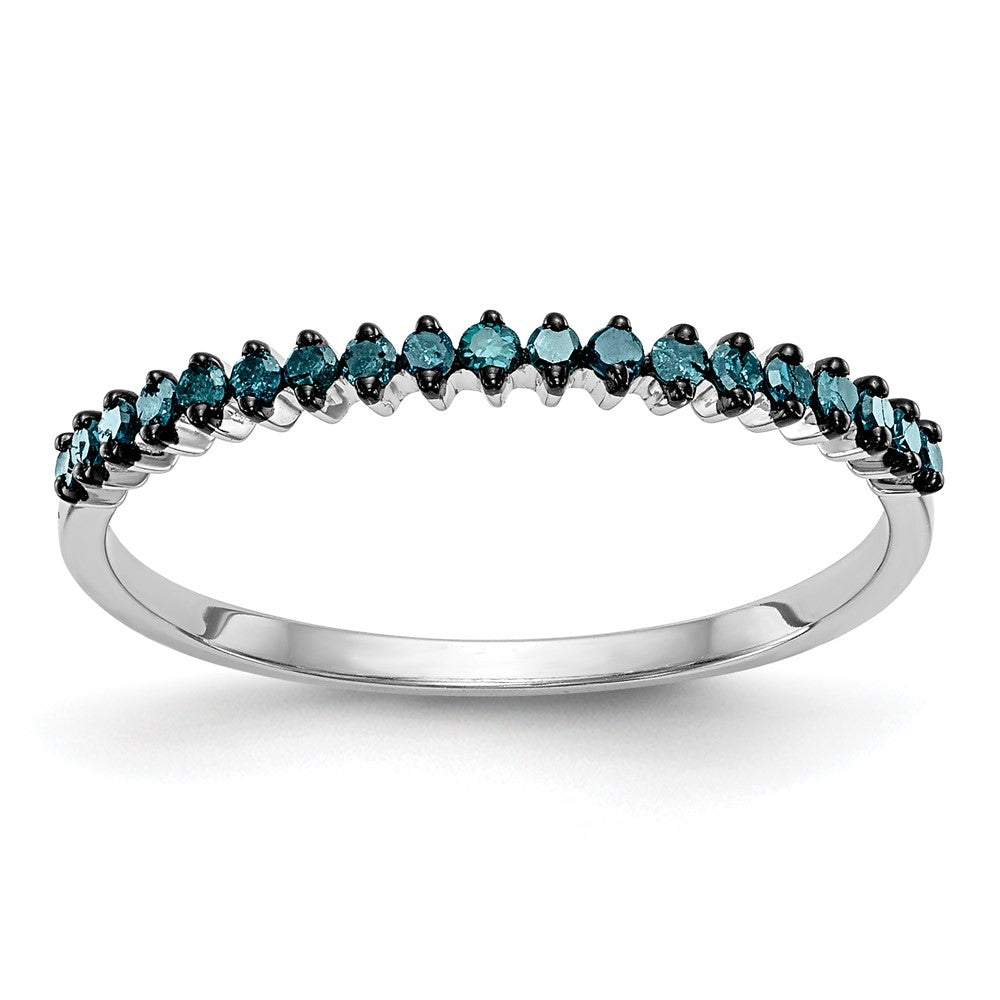 10K Weißgold Blau Diamant Ring