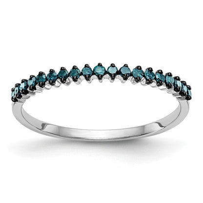 10K Weißgold Blau Diamant Ring