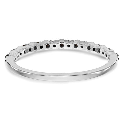 14K Weißgold Ehering mit schwarzen natürlichen Diamanten