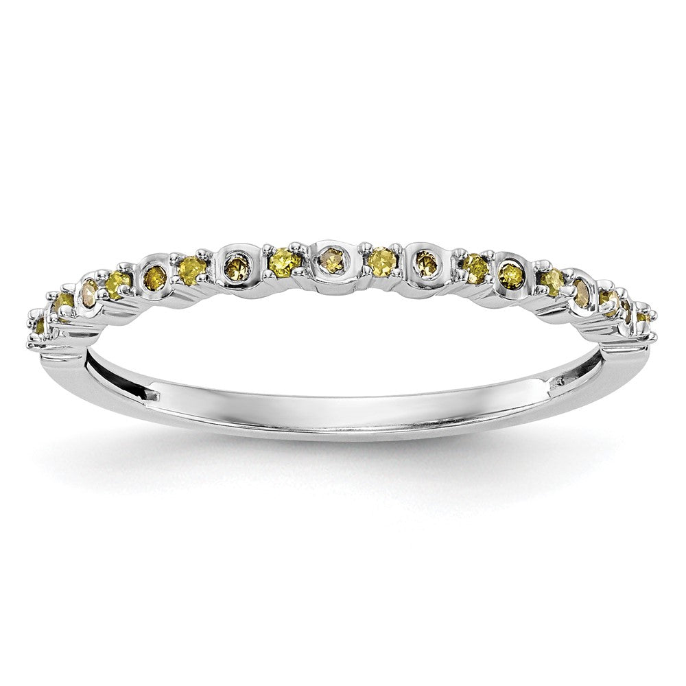 14K Weißgold Gelb Diamant Ring