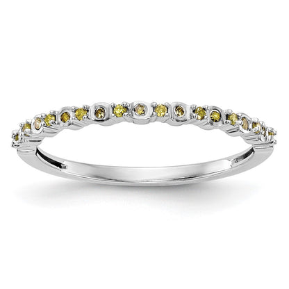 14K Weißgold Gelb Diamant Ring