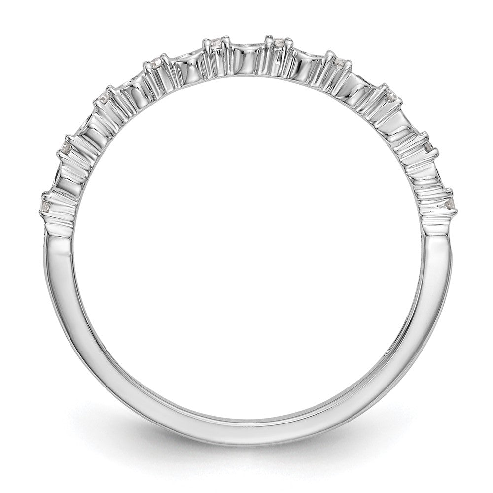 14K Weißgold Ehering mit blauen und weißen natürlichen Diamanten
