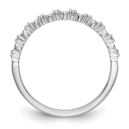 14K Weißgold Ehering mit blauen und weißen natürlichen Diamanten