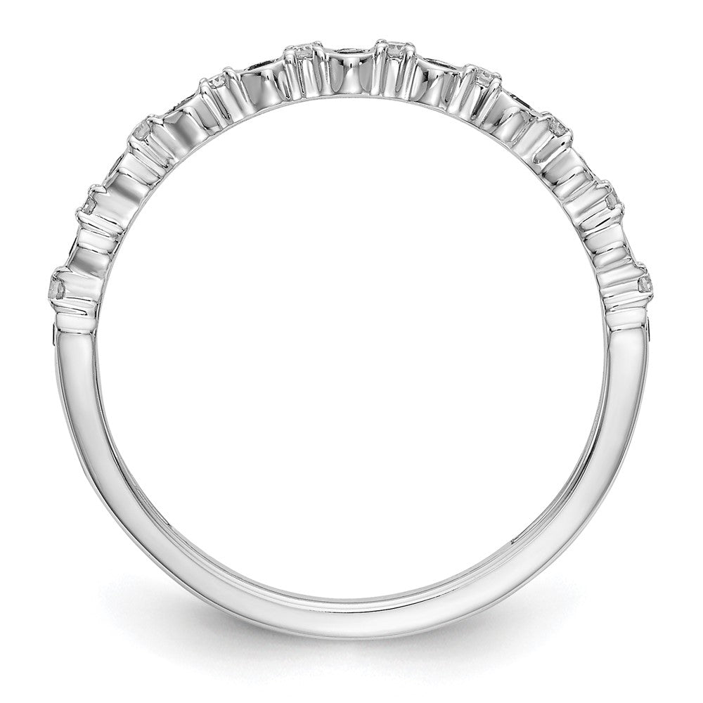 585 Weißgold Ring mit schwarzen und weißen natürlichen Diamanten
