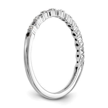 585 Weißgold Ring mit schwarzen und weißen natürlichen Diamanten