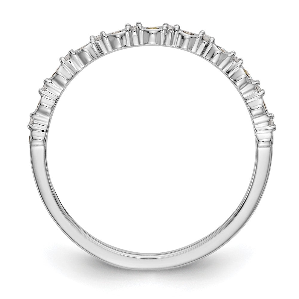 14K Weißgold Ehering mit natürlichen Diamanten in Gelb und Weiß