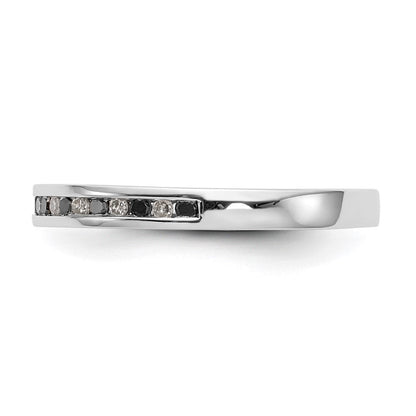 14K Weißgold Ring mit schwarzen und weißen echten Diamanten